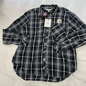 NFL Steelers Woman’s Plaid Shirt NWT